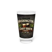 Image 1 of Washington Craft Brew Pint Glass – 16oz Beer Glassware, "Craft Brew Talk" Logo