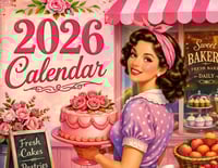 Image 1 of 2026 Retro Women Bakery 12-Month Calendar