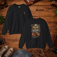 Image 3 of Walk by Faith Crewneck Sweatshirt — 'Walk by Faith' Christian Graphic Pullover