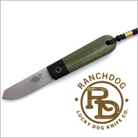 Image 1 of RanchDog OD Green Micarta + Black Micarta