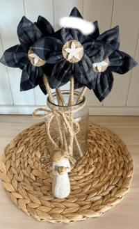 Image 1 of Memory Flowers custom created from a clients loved ones precious flannel shirt