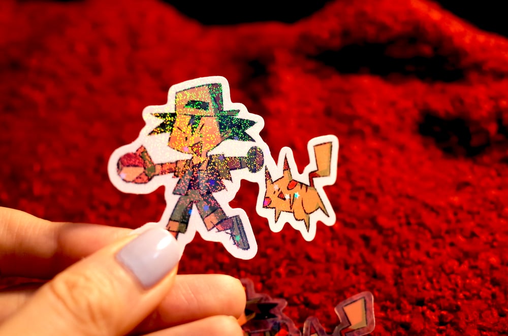 Image of Ash & Pikachu | Waterproof Holographic Vinyl