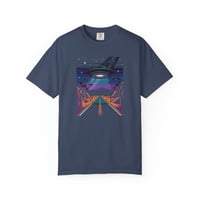 Image 4 of Alien Abduction Road Trip T-Shirt — Retro UFO Night Sky Tee