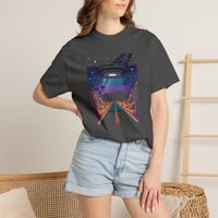 Image 10 of Alien Abduction Road Trip T-Shirt — Retro UFO Night Sky Tee