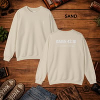 Image 8 of Isaiah 43:18 Crewneck Sweatshirt — Minimal Cross Christian Pullover