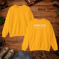 Image 9 of Isaiah 43:18 Crewneck Sweatshirt — Minimal Cross Christian Pullover