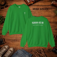 Image 10 of Isaiah 43:18 Crewneck Sweatshirt — Minimal Cross Christian Pullover