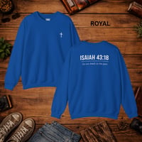 Image 13 of Isaiah 43:18 Crewneck Sweatshirt — Minimal Cross Christian Pullover