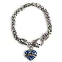Sapphire Heart Charm Bracelet