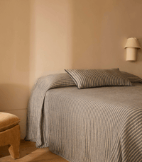 Image 2 of Indigo Stripe Linen Lumbar Cushion