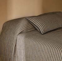 Image 4 of Indigo Stripe Linen Lumbar Cushion