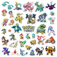 Image 1 of Pokemon Platinum Generation IV (Shiny) Sticker/Magnet Sets (38 Pieces)