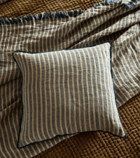 Image 2 of Indigo Stripe Linen Cushion