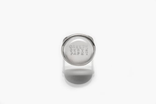 Image of "The sky is clearly open" silver ring with rock crystal · CAELUM CERTE PAPET ·