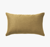Image 2 of Khaki Floral Linen Lumbar Cushion