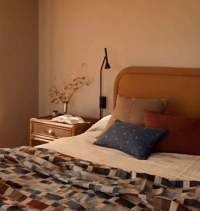 Image 4 of Indigo Floral Linen Lumbar Cushion