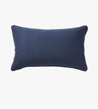 Image 2 of Indigo Floral Linen Lumbar Cushion