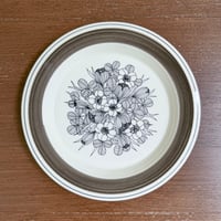 Image 1 of Arabia Finland Krokus Black and White Grey Rim Dinner Plate