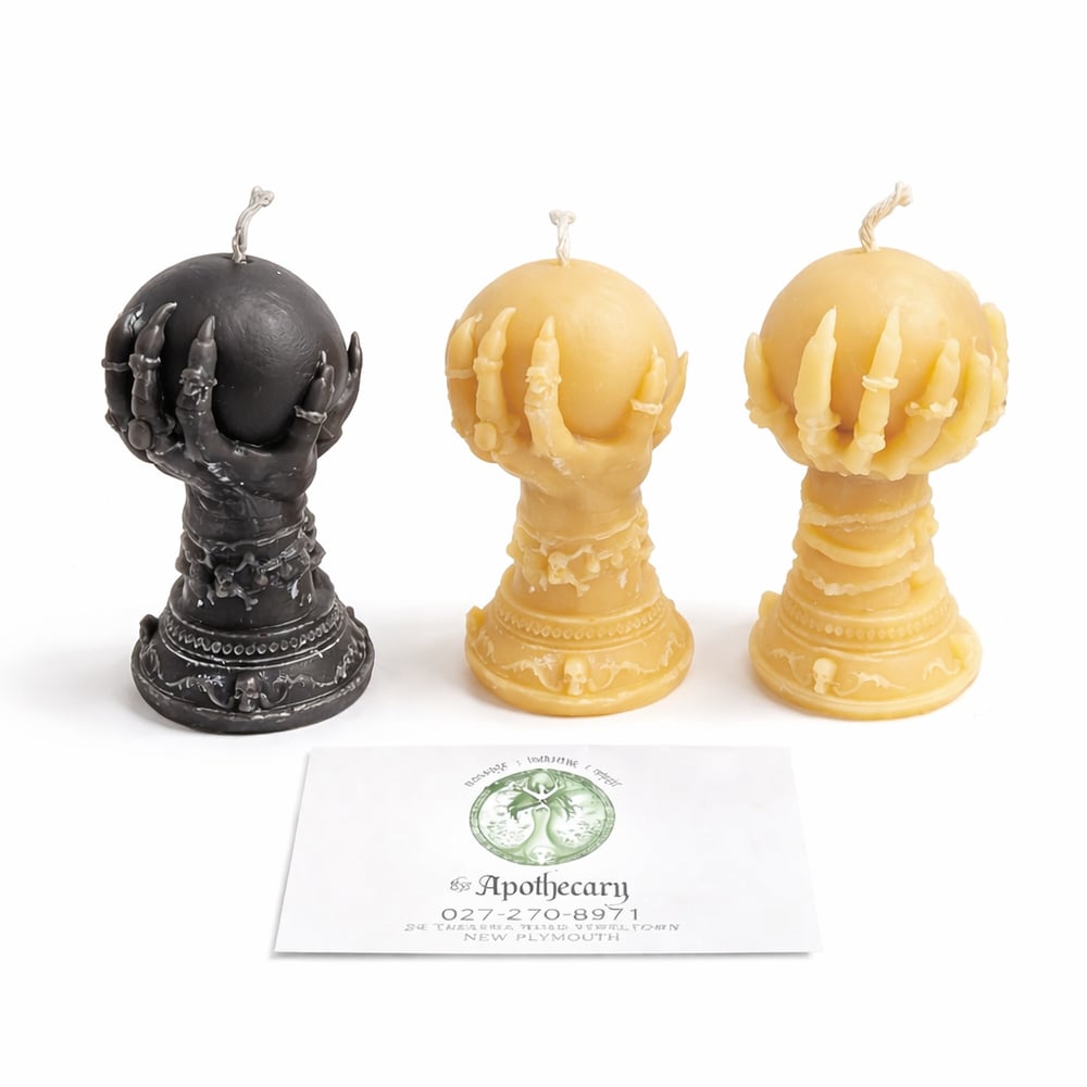 Witches Hand & Sphere Candle