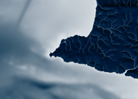 Image 2 of L'estuaire de la Loire (version bleu nuit) - format  30 x 40 cm