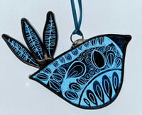 blue glass bird