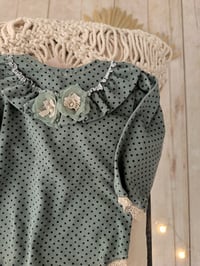 Image 4 of Photo prop | Newborn set for photoshoot | Martella| dark sage | dots