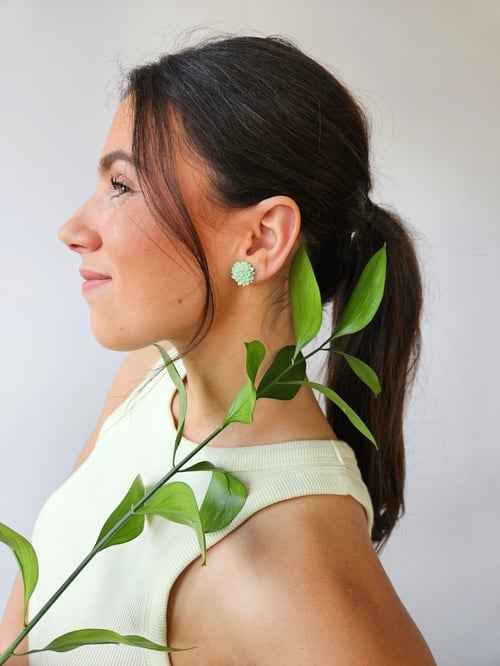 Image of Pendientes DAHLIA - Verde agua 