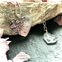 Image 3 of Cherry Blossom Grey Resin Mini Heart Pendant