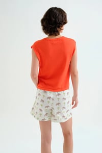 Image 3 of Top de punto suave naranja 