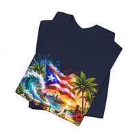 Image 6 of Puerto Rico Beach Vibes T-Shirt — Tropical Flag, Sunset & Salsa Design
