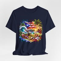 Image 7 of Puerto Rico Beach Vibes T-Shirt — Tropical Flag, Sunset & Salsa Design