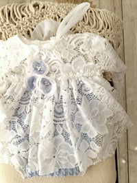 Image 4 of Photo prop | Newborn girls dress for photo shoots | Bella | blue and white