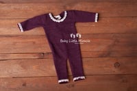 Image 2 of Newborn eggplant set with cotton lace