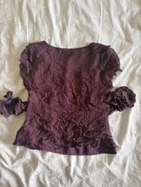 Image 2 of Y2K 00s silk purple gothic whimsy sequin top with side ties