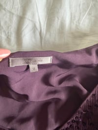 Image 3 of Y2K 00s silk purple gothic whimsy sequin top with side ties