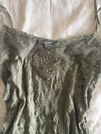 Image 4 of Y2K 2000s forest fairy crinkle cami with sequin and mesh 