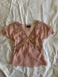 Image 5 of Y2K 2000s pink fairy cami with sequin details 