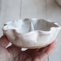 Image 7 of Ring Dish, White Speckled Ceramic Ring Holder, Ready to Ship Made in USA