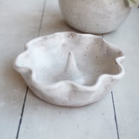 Image 9 of Ring Dish, White Speckled Ceramic Ring Holder, Ready to Ship Made in USA