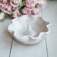 Image 11 of Ring Dish, White Speckled Ceramic Ring Holder, Ready to Ship Made in USA