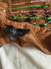 Image 3 of 2000s Y2K Rare Brown Forest Fairy Beaded and Sequin Halter Cami 