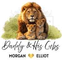 Father’s Day Lion & Cubs Design – Editable Digital Download 🦁