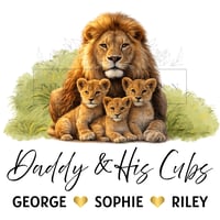 Fathers Day Lion & Cubs Design- Editable digital download 