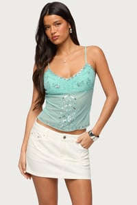 Azelia Beaded Sheer Mesh