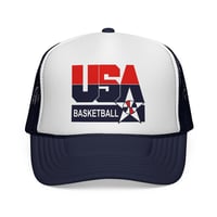 Image 1 of Team USA Basketball Mesh Snapback Trucker Hat Adjustable Cap