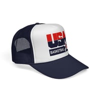 Image 2 of Team USA Basketball Mesh Snapback Trucker Hat Adjustable Cap