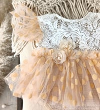 Image 3 of Photo prop | Newborn photoshoot dress | Rosetta | peach | off white