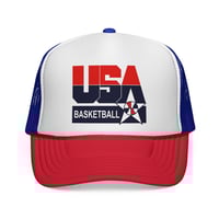 Image 4 of Team USA Basketball Mesh Snapback Trucker Hat Adjustable Cap