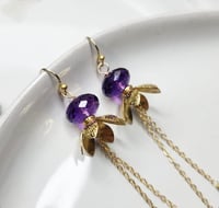 Image 3 of Amethyst + Lotus Earrings