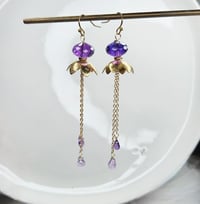 Image 4 of Amethyst + Lotus Earrings